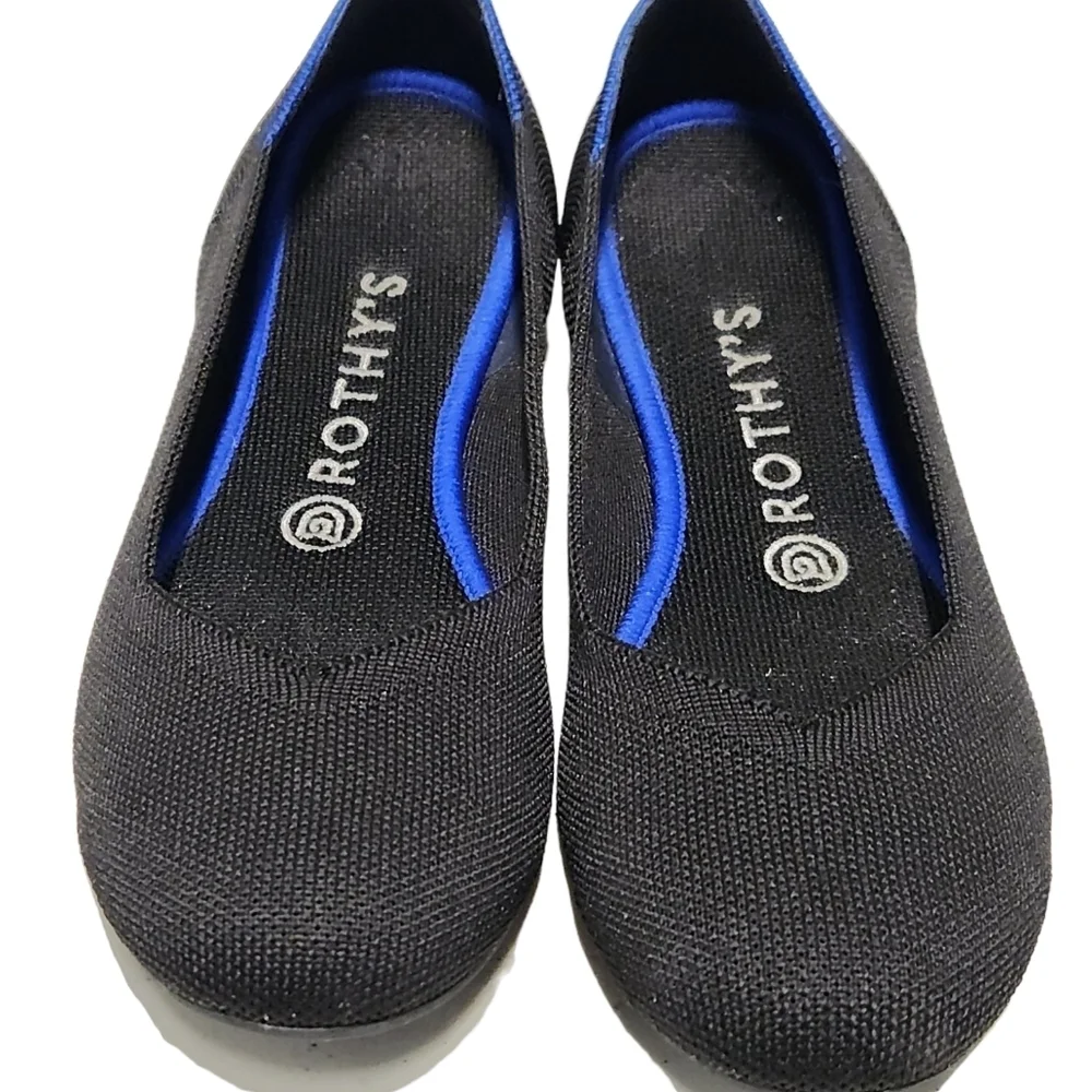 ROTHY’S Women’s The Flat Black‎ Knit Fabric Slip On, Size 8
